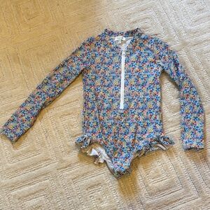 Colorful Floral Kids Swim One Piece